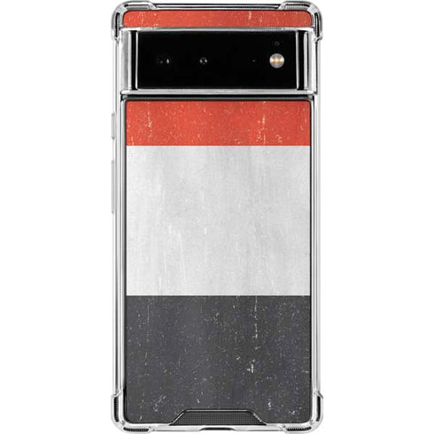 Yemen Flag Distressed Google Pixel 6 Clear Case